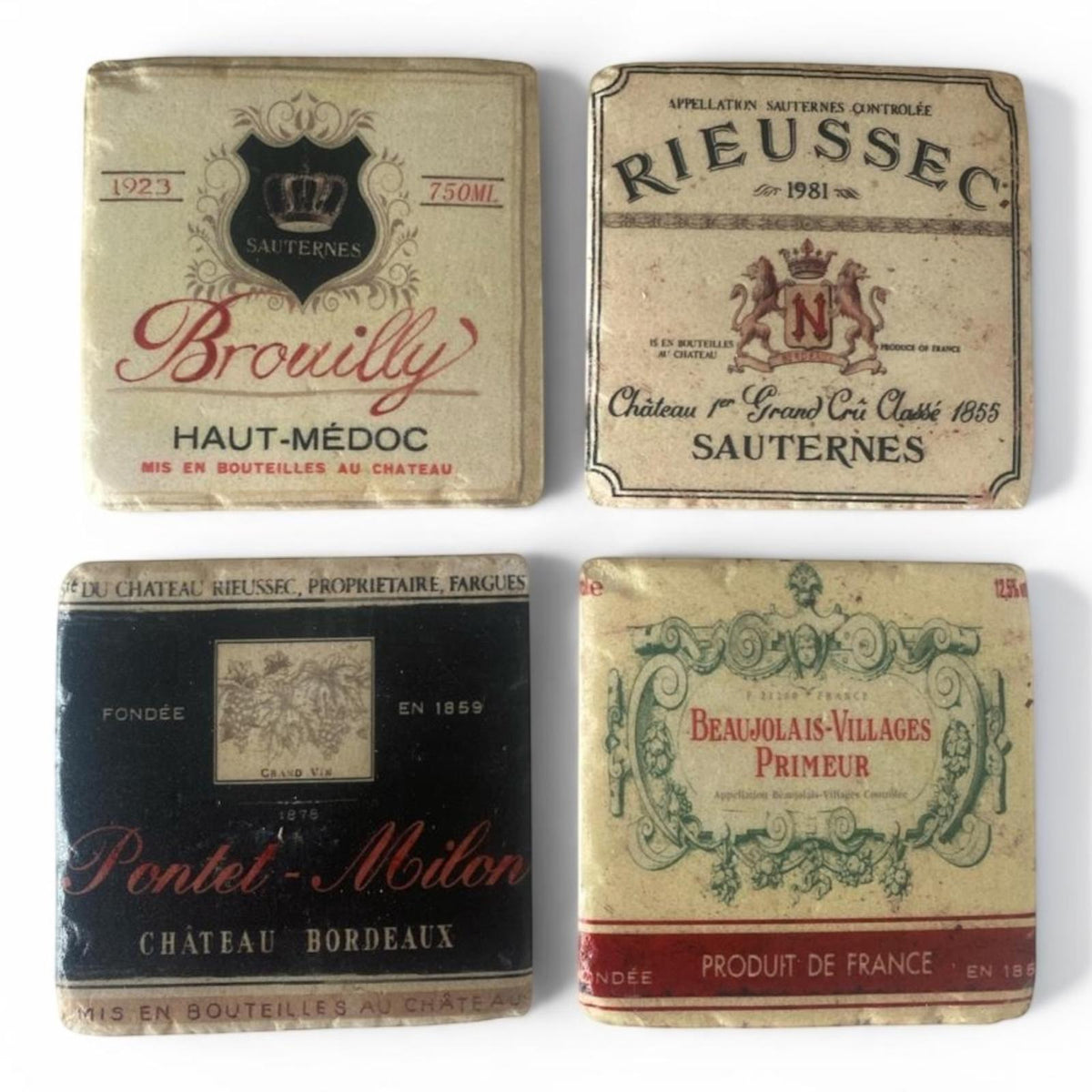 Coasters S/4 Wine Labels