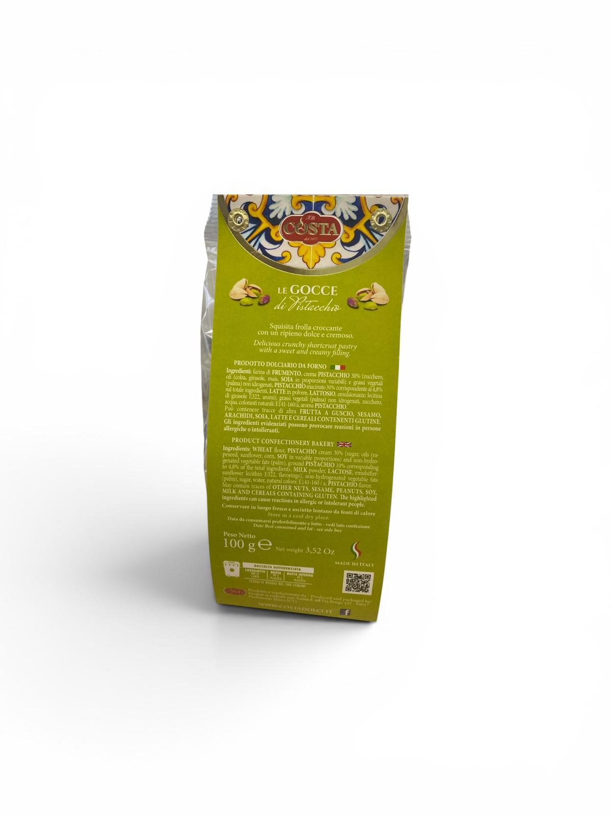 Gocce al Pistacchio  Pistachio Sicilian biscuit 120g