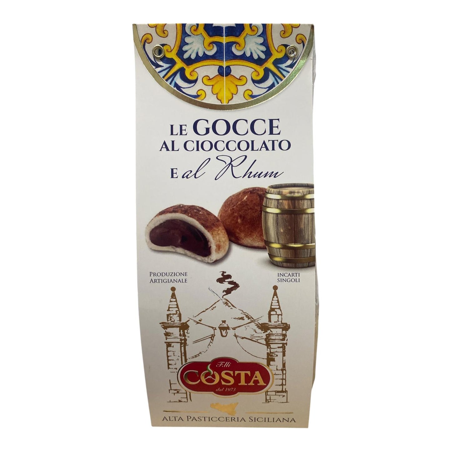 Gocce al cioccolatto e rum Sicilian Chocolate rum biscuit 120g