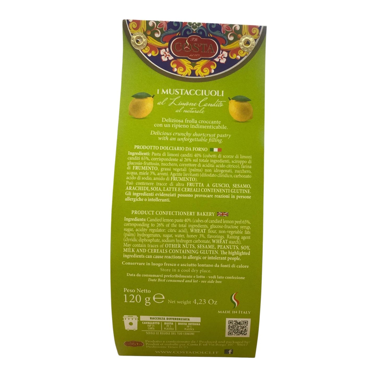 Mustaccioli all'arancia - Sicilian Orange Biscuit 120g