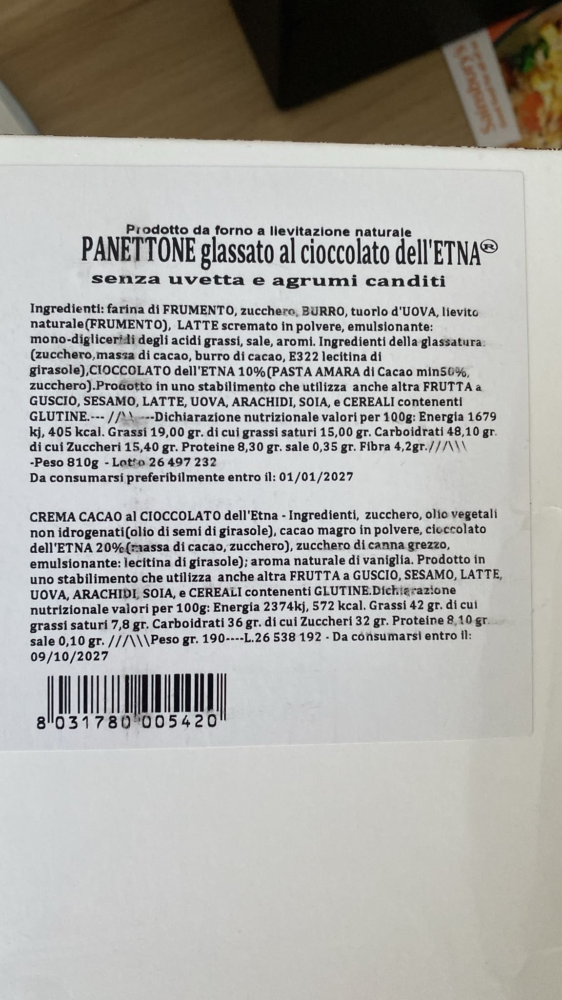 Panettone with Etna Chocolate Cream & Chocolate Glaze – 810g