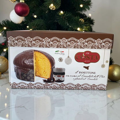 Panettone with Etna Chocolate Cream & Chocolate Glaze – 810g