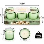 Set of 3 Votive Candles - Winter Fir & Mistletoe