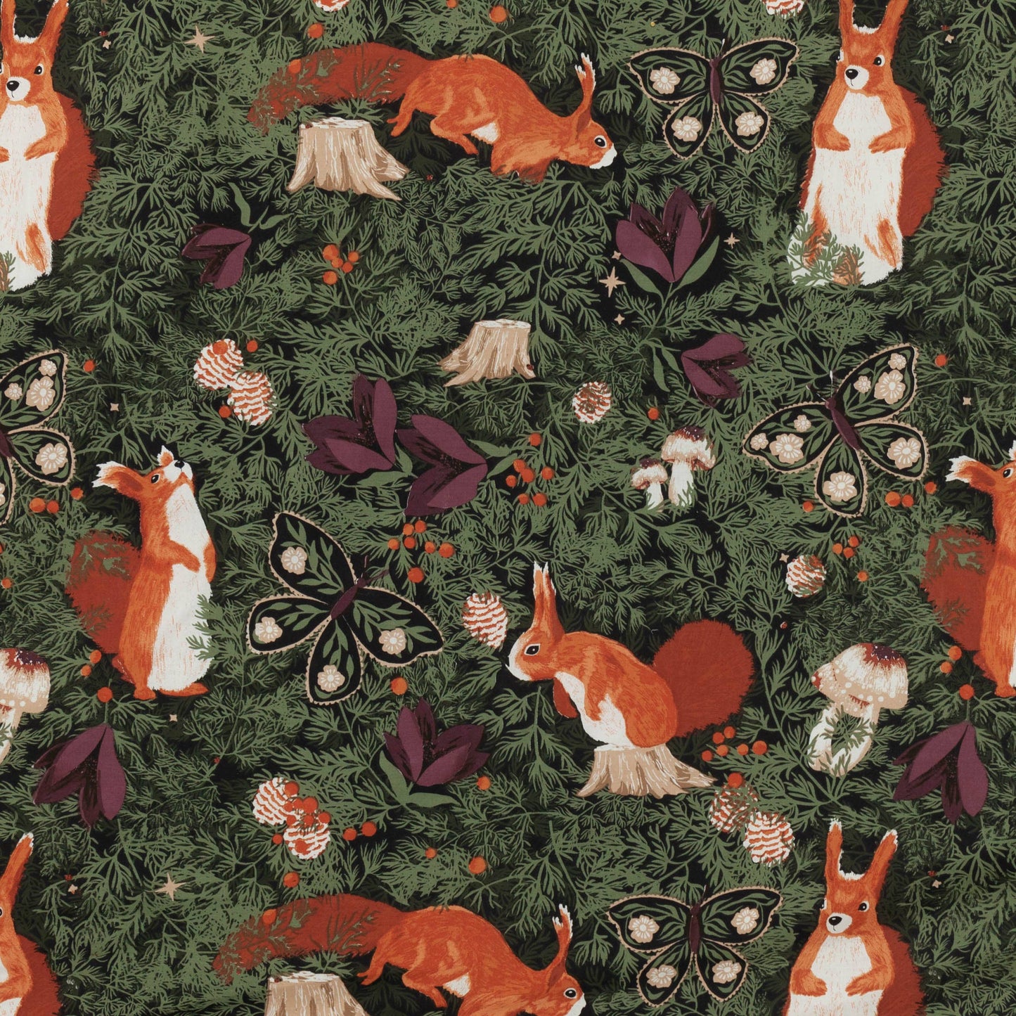 Pineberry Forest Woodland Duvet Cover Set Multicoloured: Multicoloured / Super King