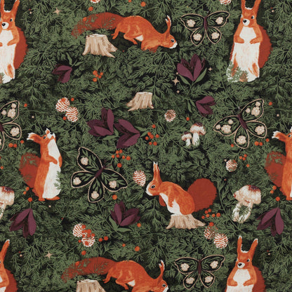 Pineberry Forest Woodland Duvet Cover Set Multicoloured: Multicoloured / Super King