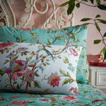 Vintage Chinoiserie Floral Exotic Duvet Cover Set Jade: Jade