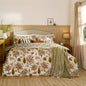 Fable Printed Reversible Duvet Cover Set Willow Green: Willow Green / Single