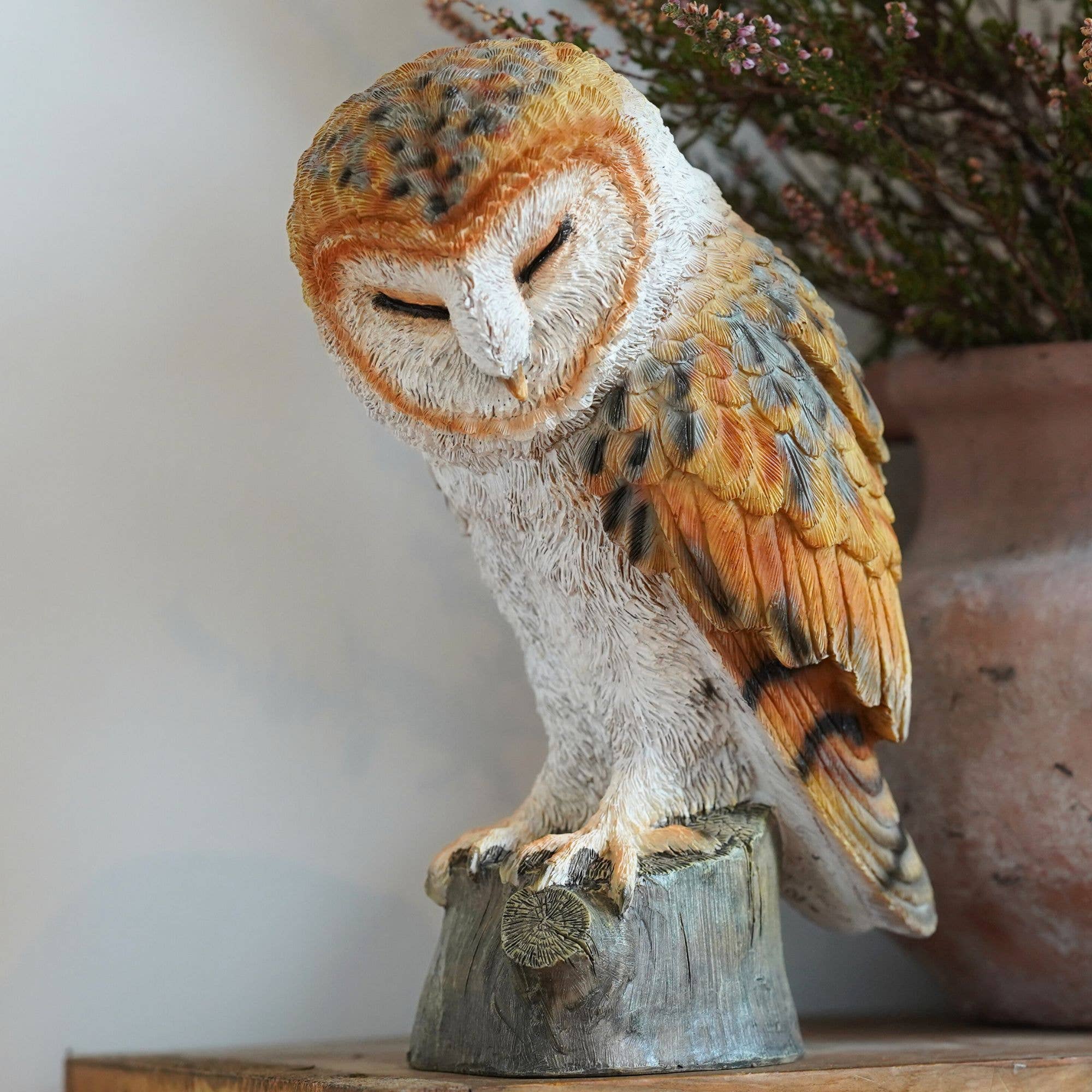 Barn Owl Resin Ornament Garden Home Statue