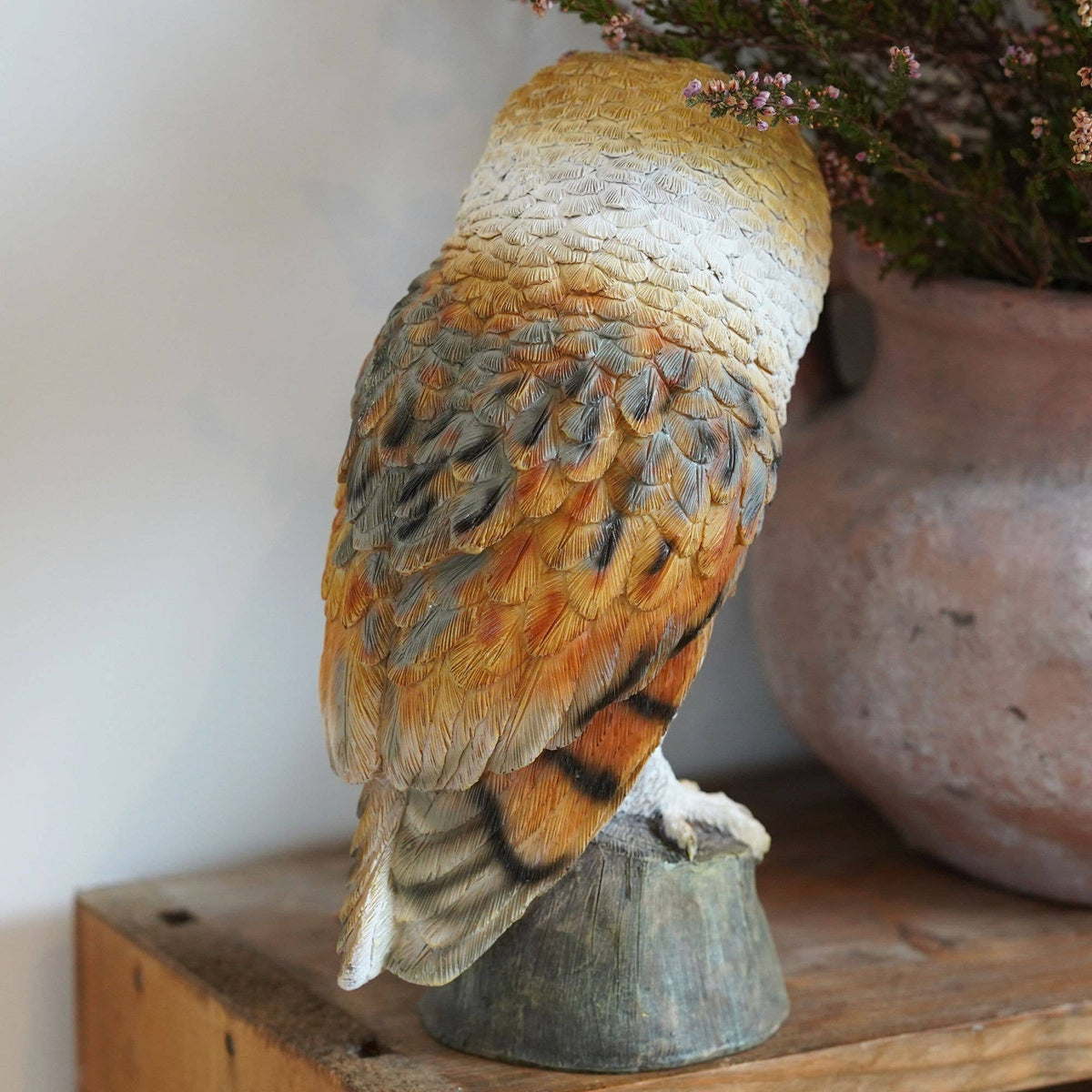 Barn Owl Resin Ornament Garden Home Statue