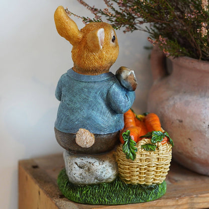 Hungry Rabbit Bunny Resin Ornament Garden Home Statue