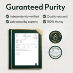 Certificato di analisi Autentici per miele puro con sigilli di qualità e purezza verificati in laboratorio