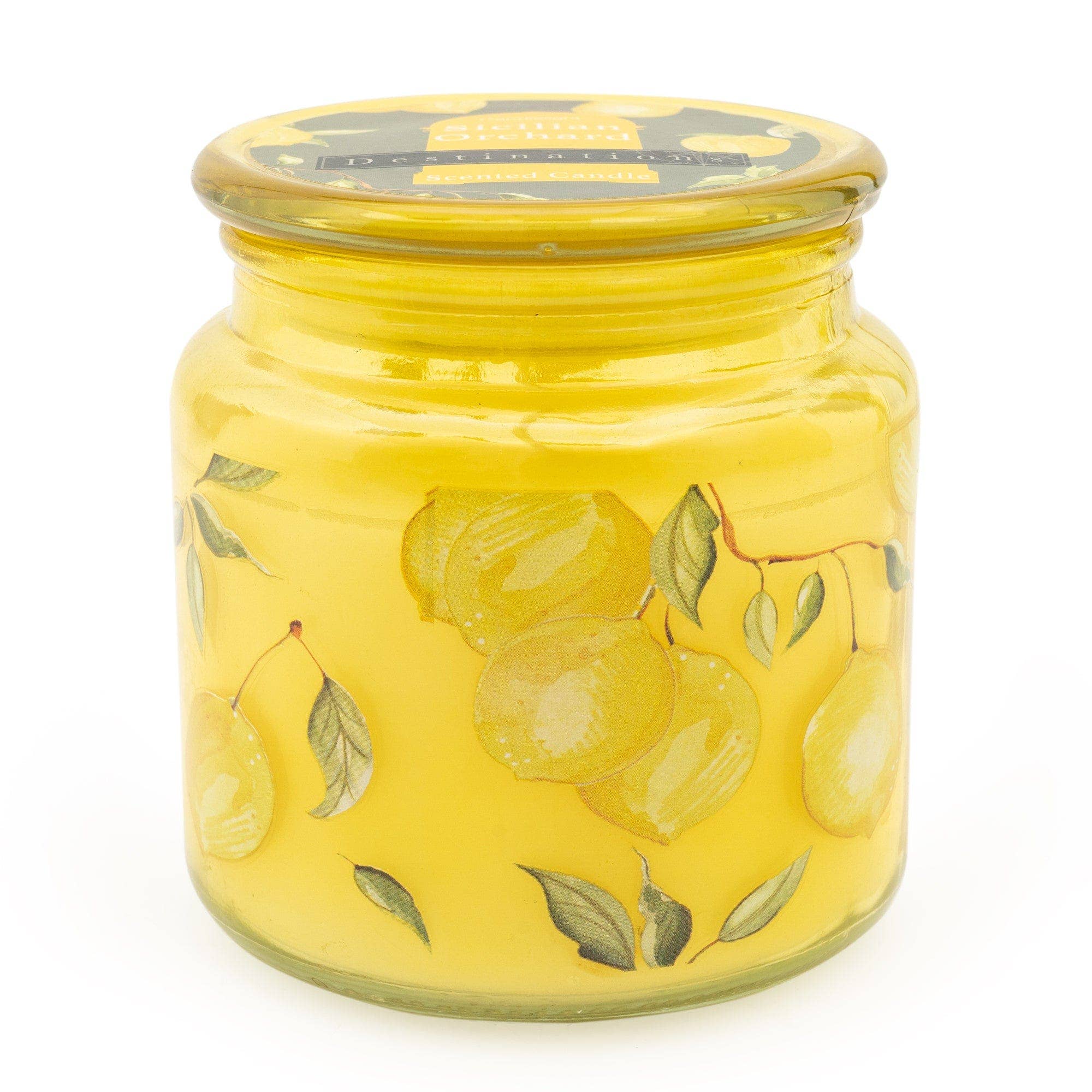 Sicilian Orchard Lidded Candle Jar with Lemon Grove Scent