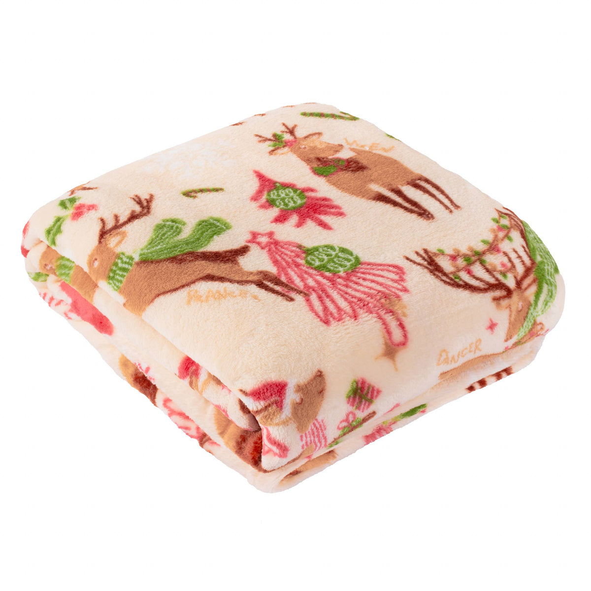 Sleigh Team Printed Fleece Throw Multicolour: Multi / 130 x 150cm