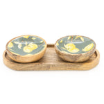 Set of 2 Small Mango Wood Dipping Bowls