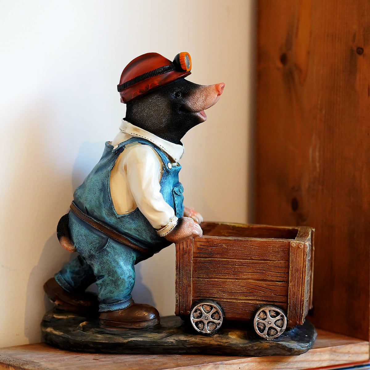 Mining Mole A Resin Garden Ornament Outdoor Sculpture