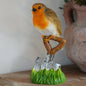 Robin on Spade Resin Ornament Garden Home Statue Robins