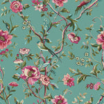 Vintage Chinoiserie Floral Exotic Duvet Cover Set Jade: Jade