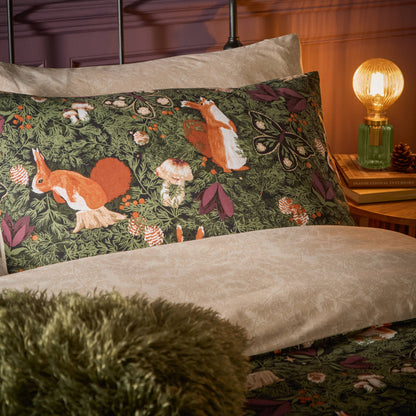 Pineberry Forest Woodland Duvet Cover Set Multicoloured: Multicoloured / Super King