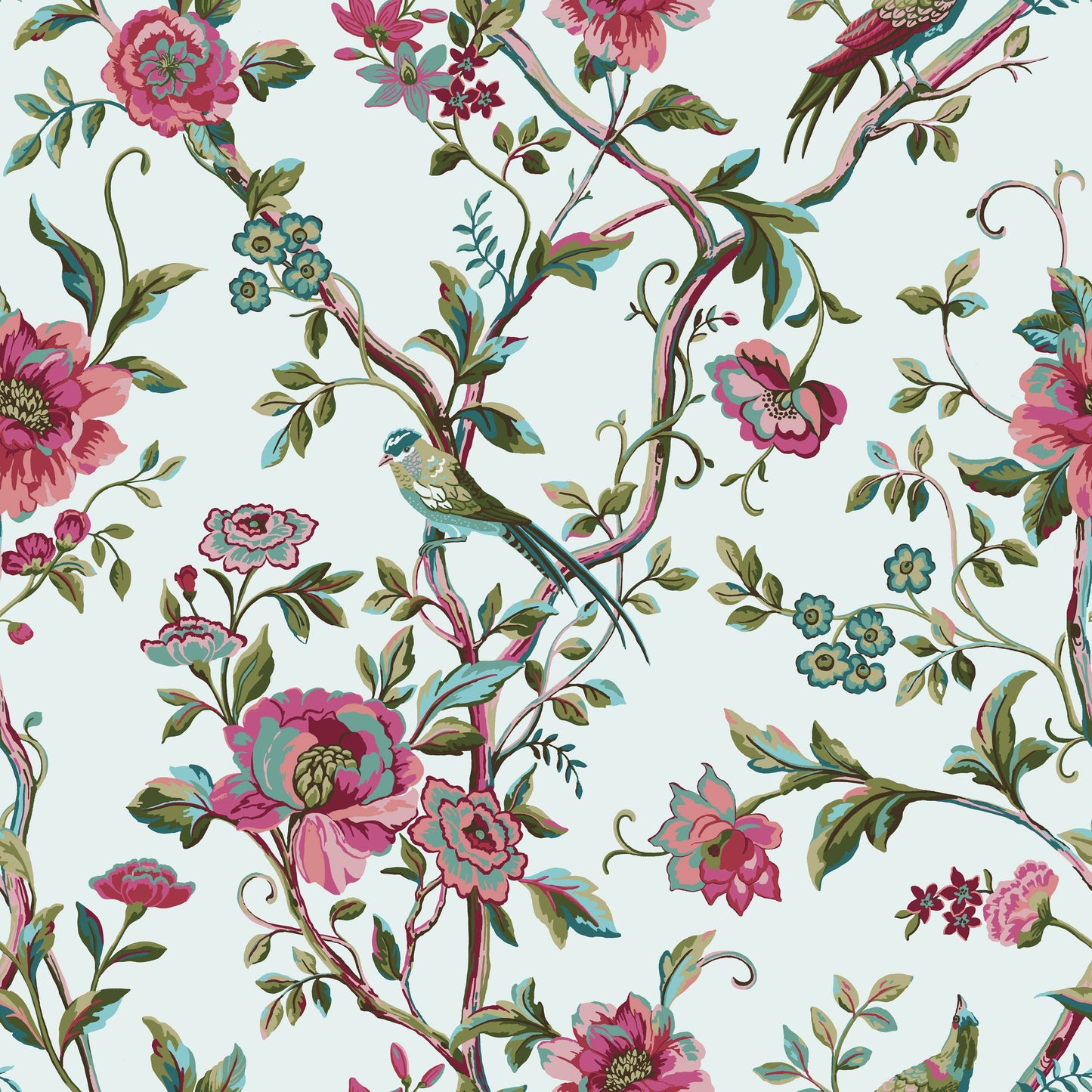 Vintage Chinoiserie Floral Exotic Duvet Cover Set Jade: Jade