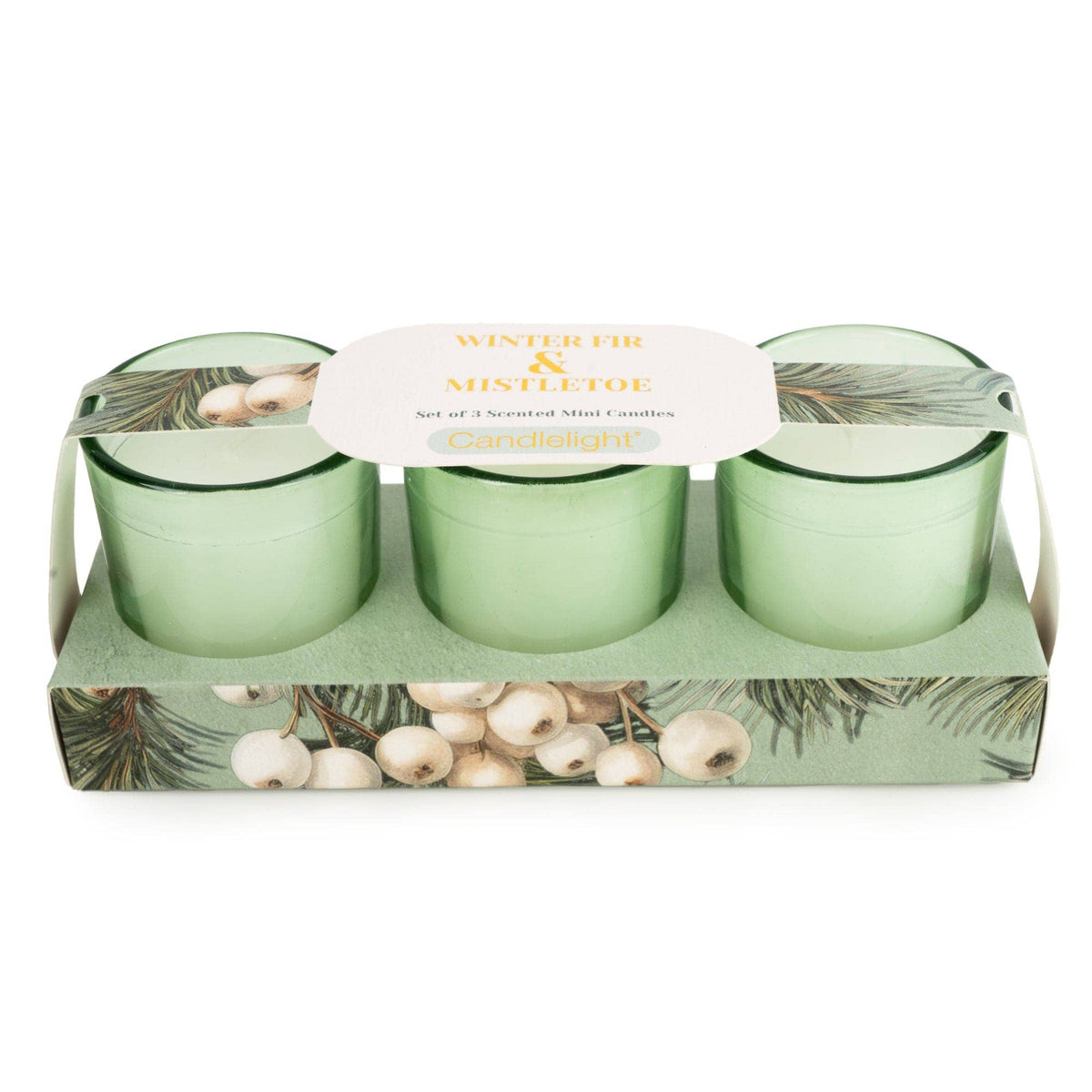 Set of 3 Votive Candles - Winter Fir & Mistletoe