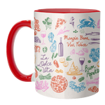 Mugs 'Italian Foodie Doodles – La Dolce Vita Pizza Pasta W: Mug Premium 11oz