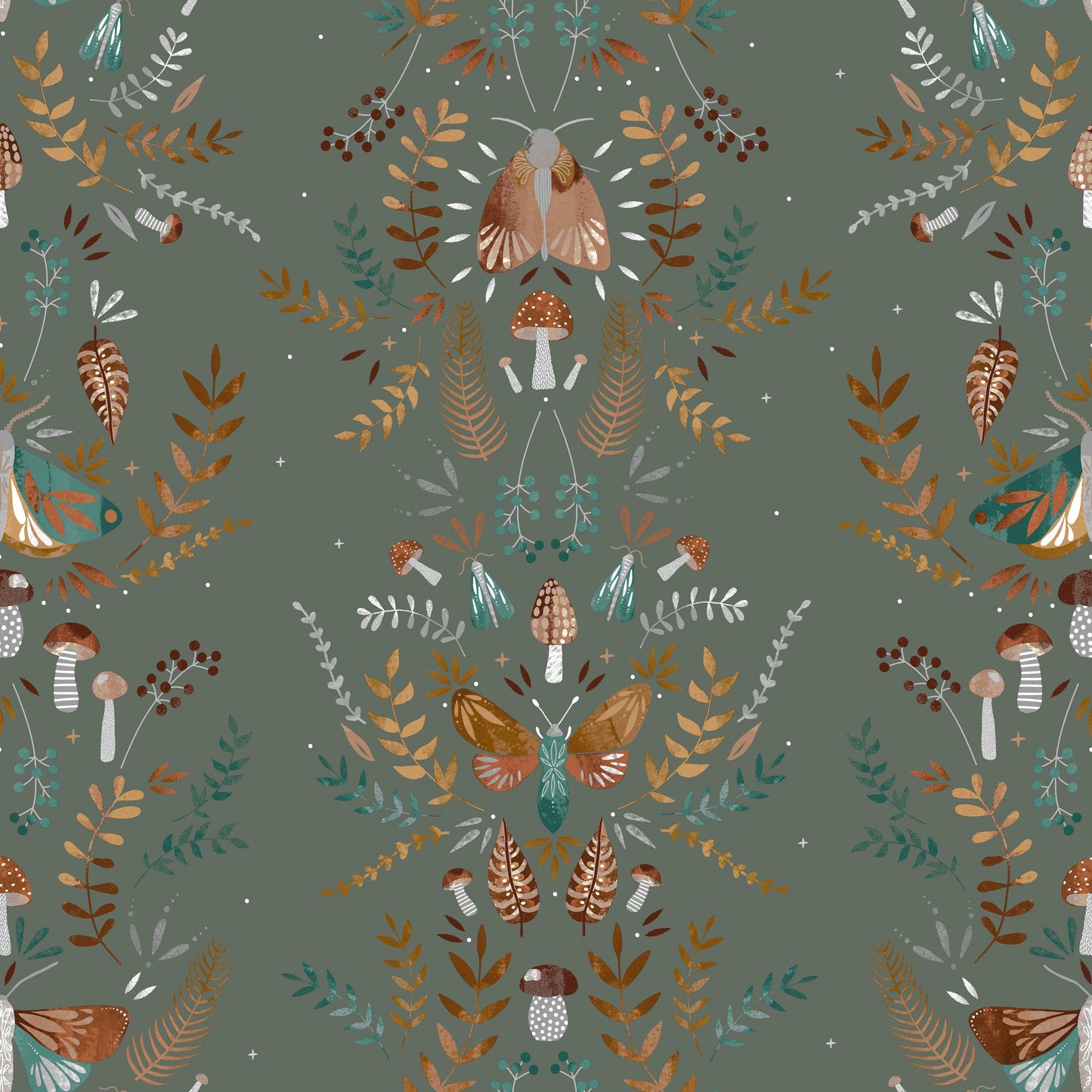 Luna Wood Duvet Cover Set Fern Green: Fern Green / Double
