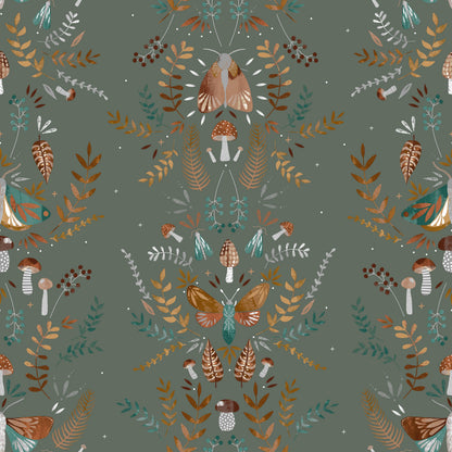 Luna Wood Duvet Cover Set Fern Green: Fern Green / Double