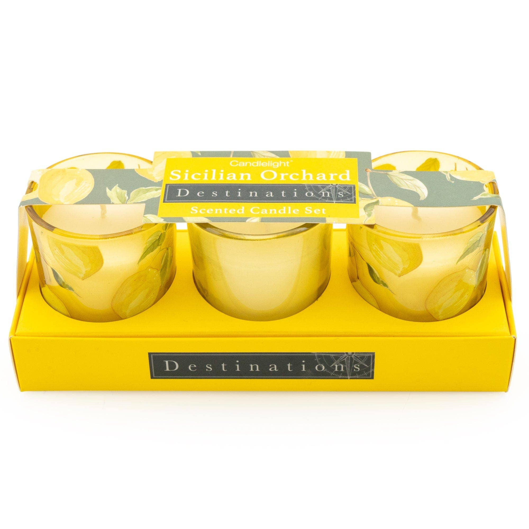 Sicilian Orchard S/3 Mini Votives with Lemon Grove Scent