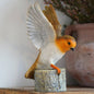 Winged Robin Resin Ornament Garden Home Statue Robins