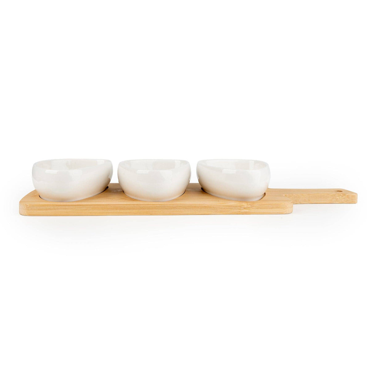 Set of 3 Dishes on Bamboo Tray