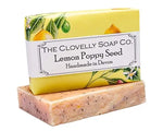 Lemon Poppy Seed Soap: 100g  9cm by 6cm by 2cm