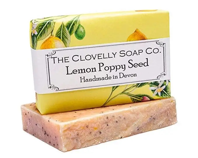 Lemon Poppy Seed Soap: 100g  9cm by 6cm by 2cm
