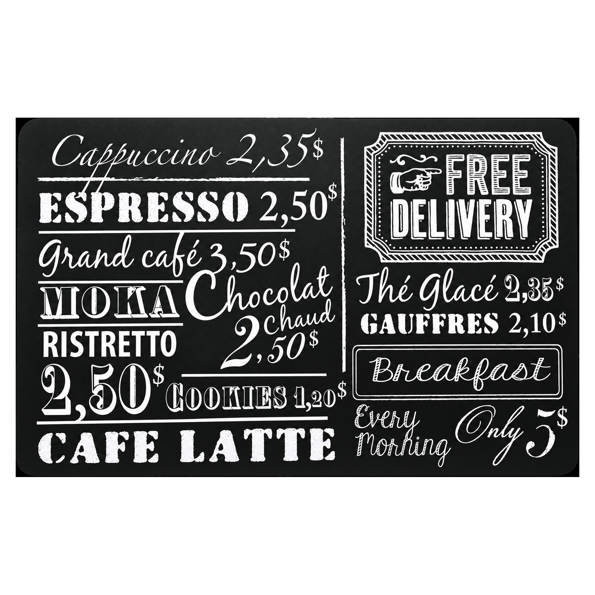 Coffee Menu Placemat – Vintage Café Design